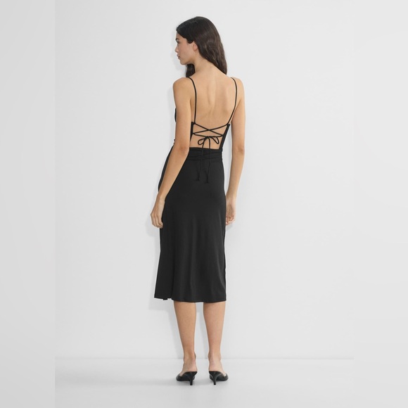 Aritzia Wilfred New Dreamweaver Dress - Black Lace-Up Midi Dress - Picture 2 of 11